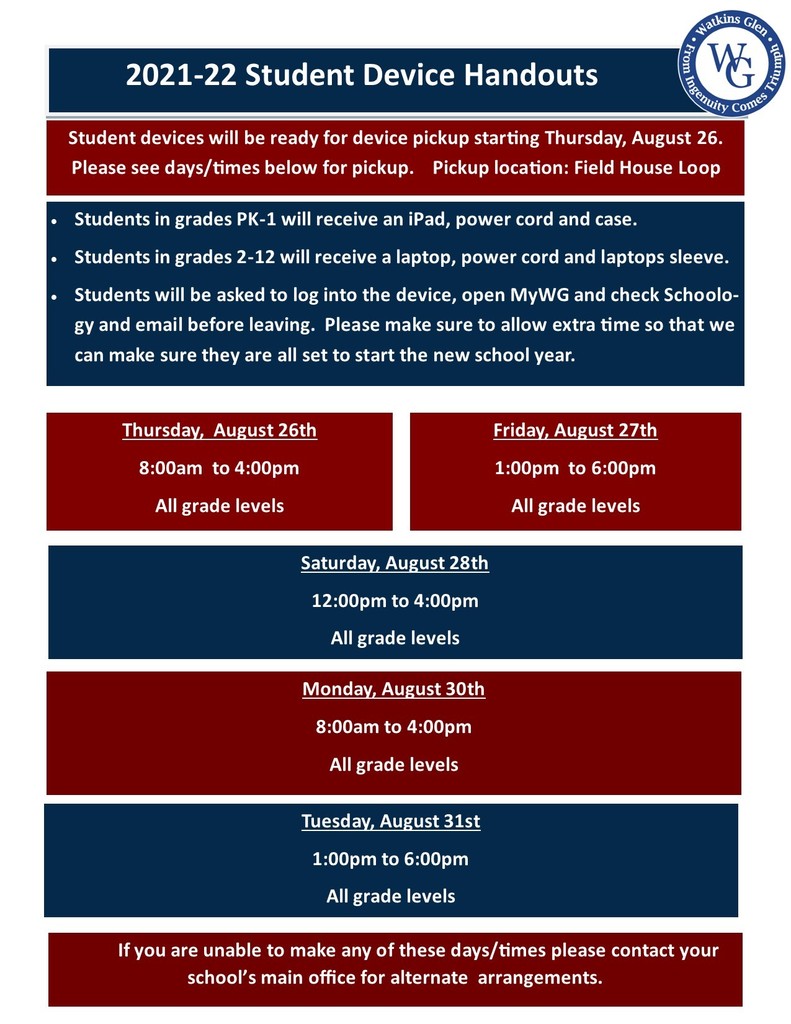 Student Device Handout Information
